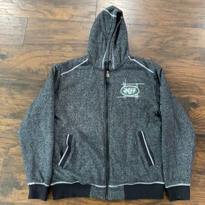 Medium weight full zip NY Jets hooded jacket.